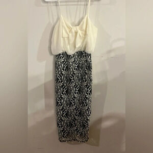 Dots ivory and black dress (A6)